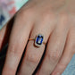 Vivid Art Deco Synthetic Sapphire Ring