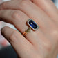 Vivid Art Deco Synthetic Sapphire Ring