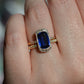 Vivid Art Deco Synthetic Sapphire Ring