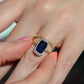 Vivid Art Deco Synthetic Sapphire Ring