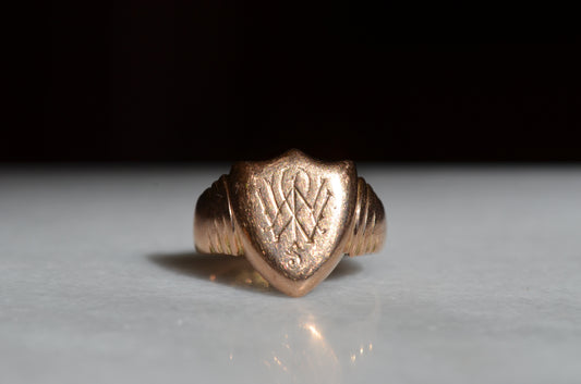 Heavy Antique Shield Signet SWW