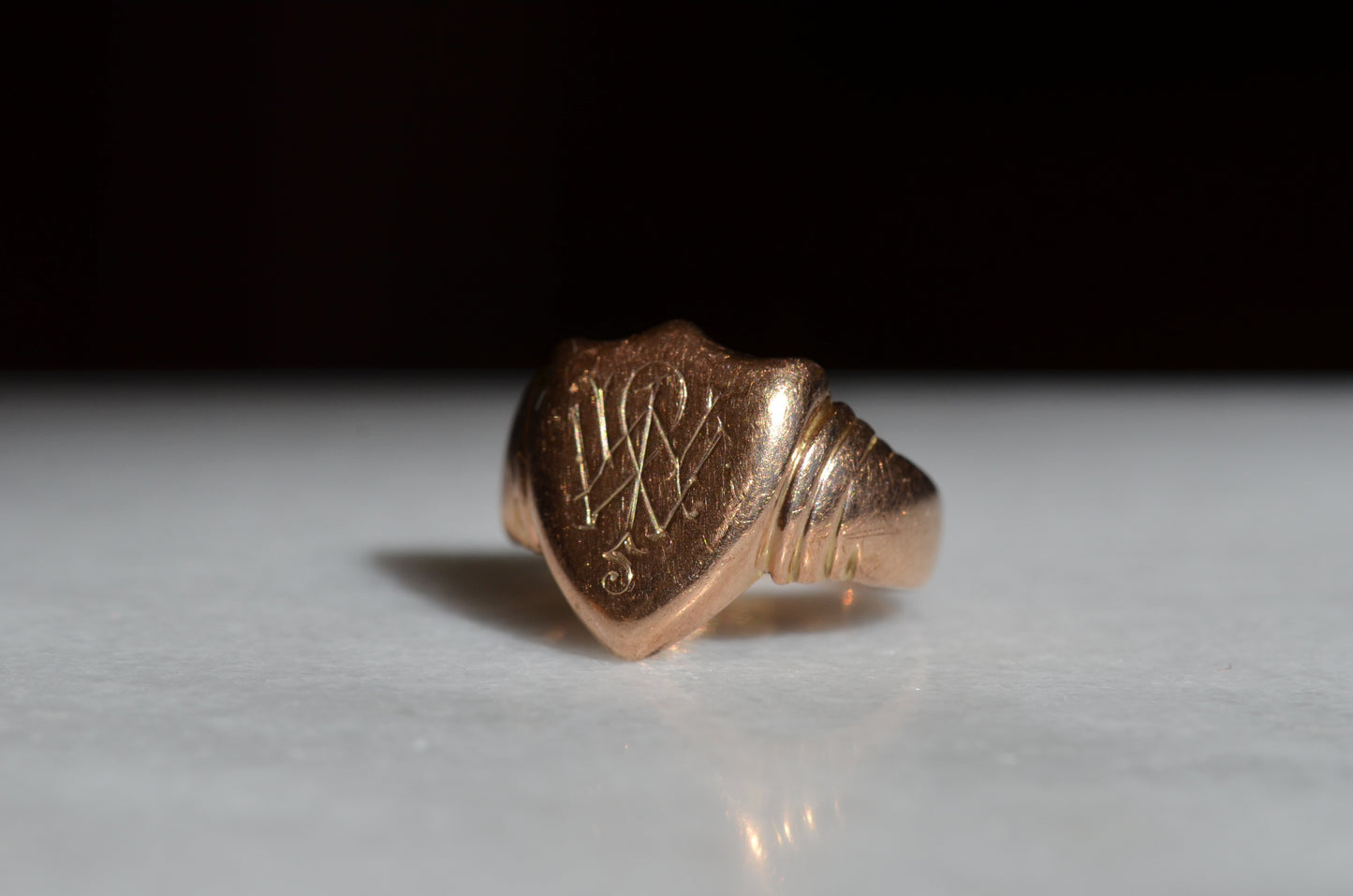 Heavy Antique Shield Signet SWW