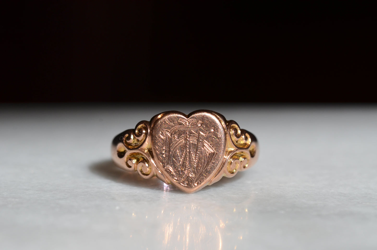 Rosy Antique Heart Signet JHW