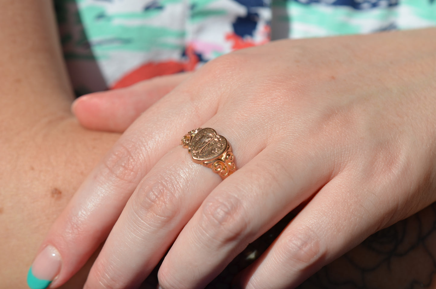 Rosy Antique Heart Signet JHW