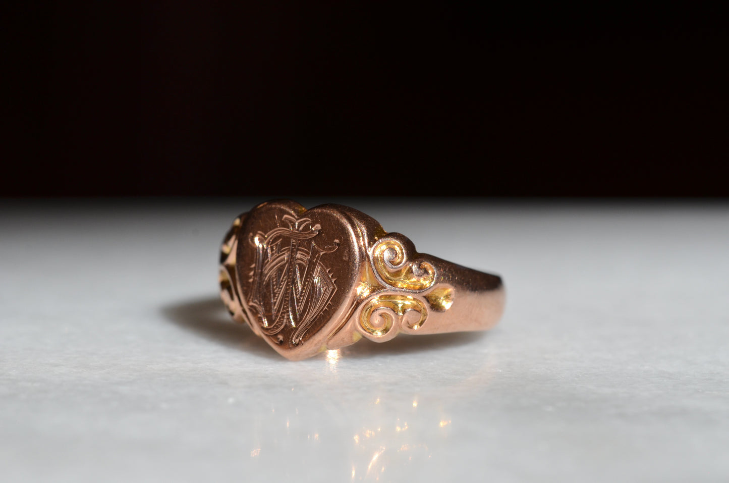 Rosy Antique Heart Signet JHW