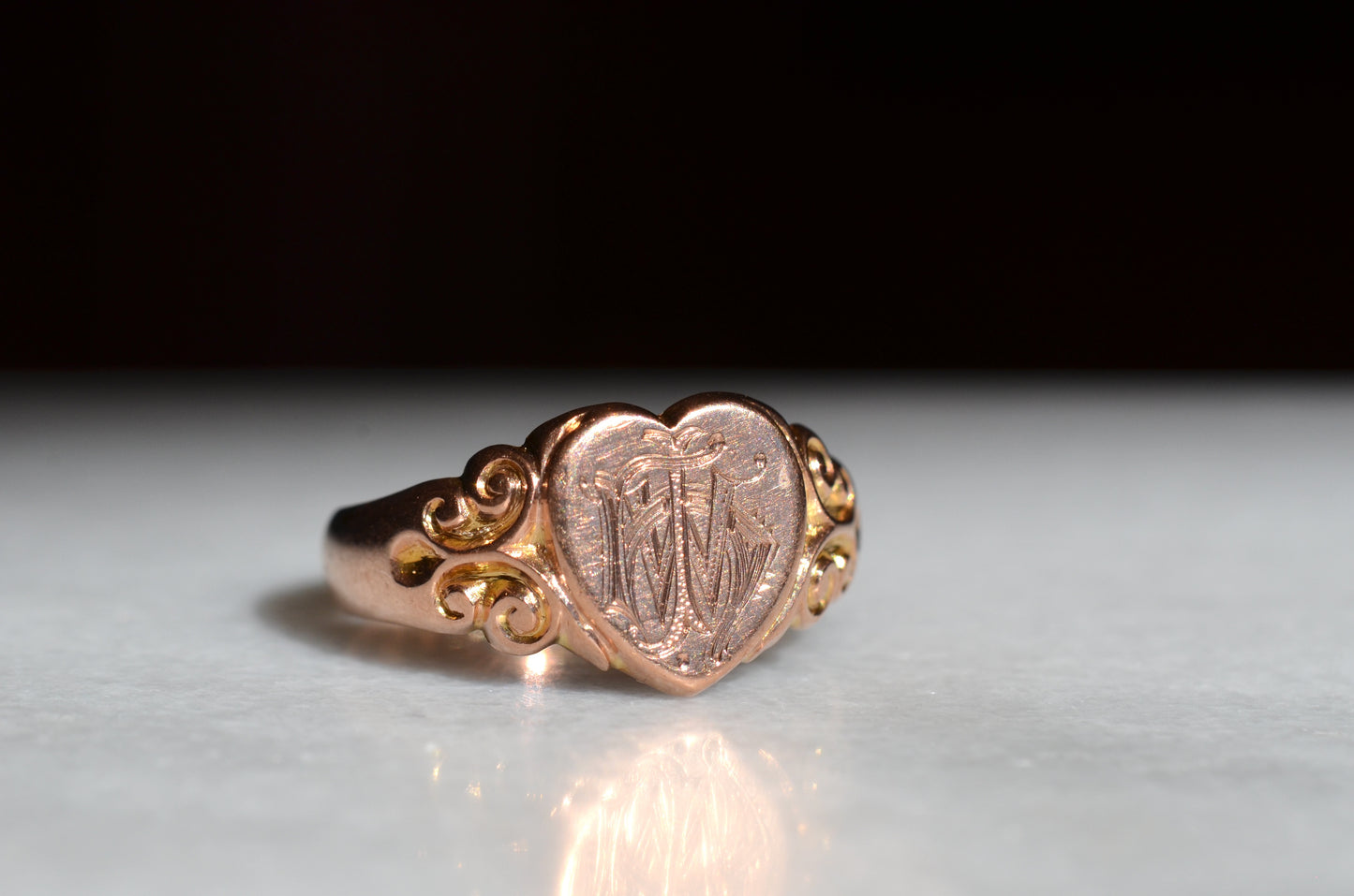 Rosy Antique Heart Signet JHW