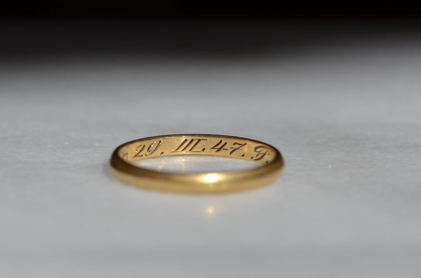 Romantic Inscribed Wedding Band Pair 6.25