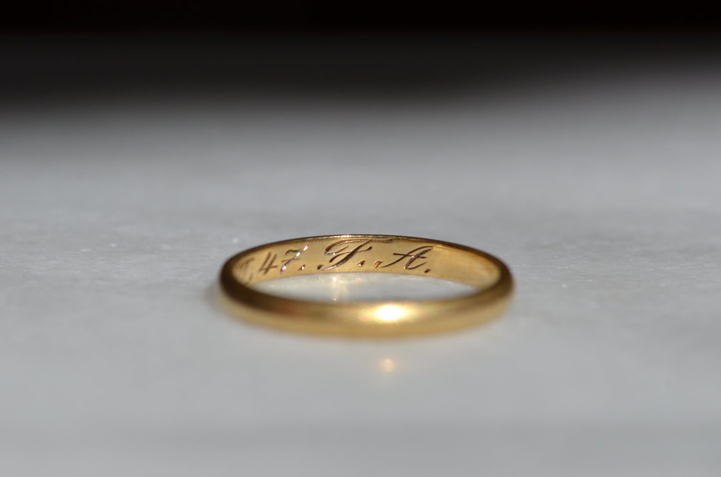 Romantic Inscribed Wedding Band Pair 6.25