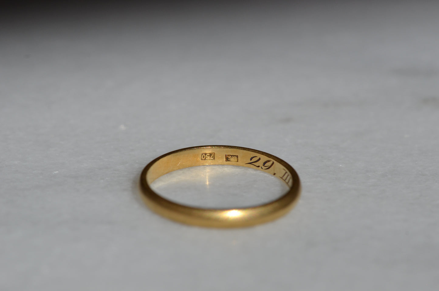 Romantic Inscribed Wedding Band Pair 6.25