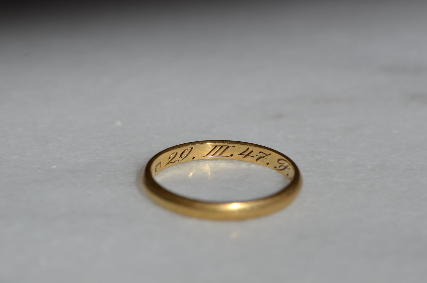 Romantic Inscribed Wedding Band Pair 6.25