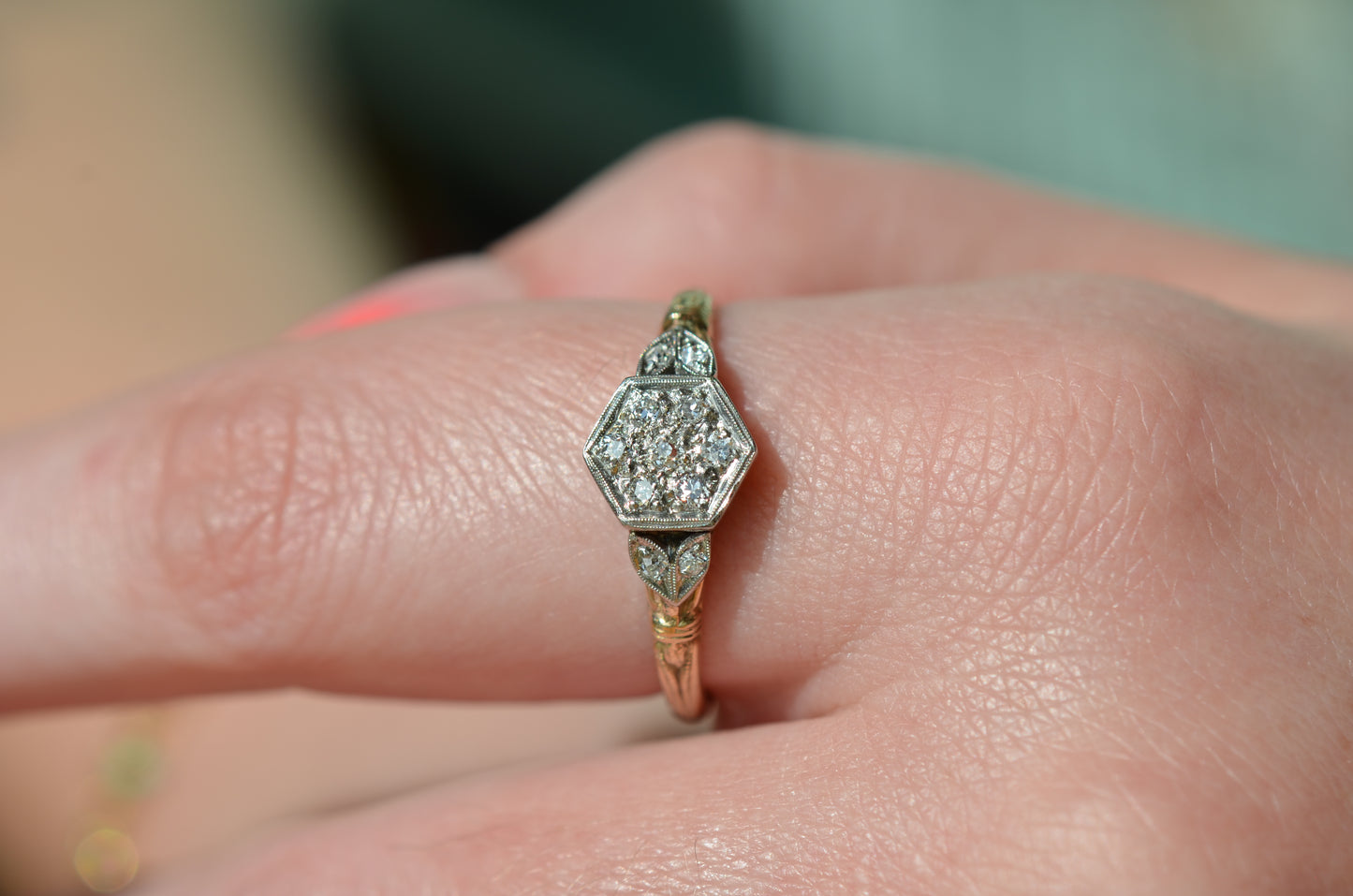 Sparkling Art Deco Cluster Ring