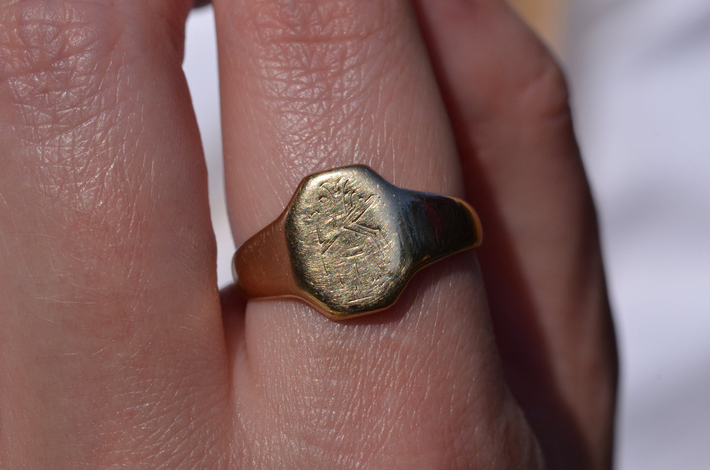 Blocky Vintage Signet Ring