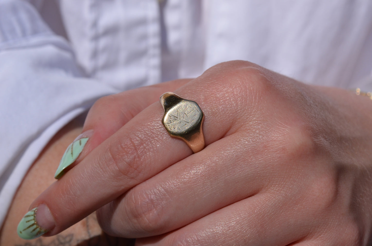 Blocky Vintage Signet Ring