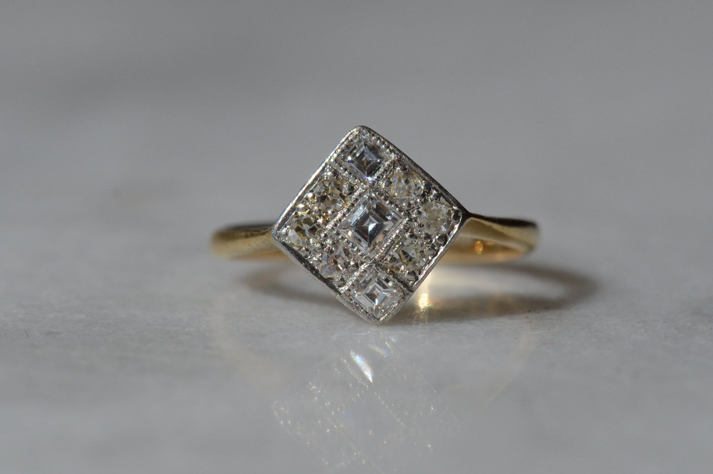 Chic Art Deco Step Cut Cluster Ring