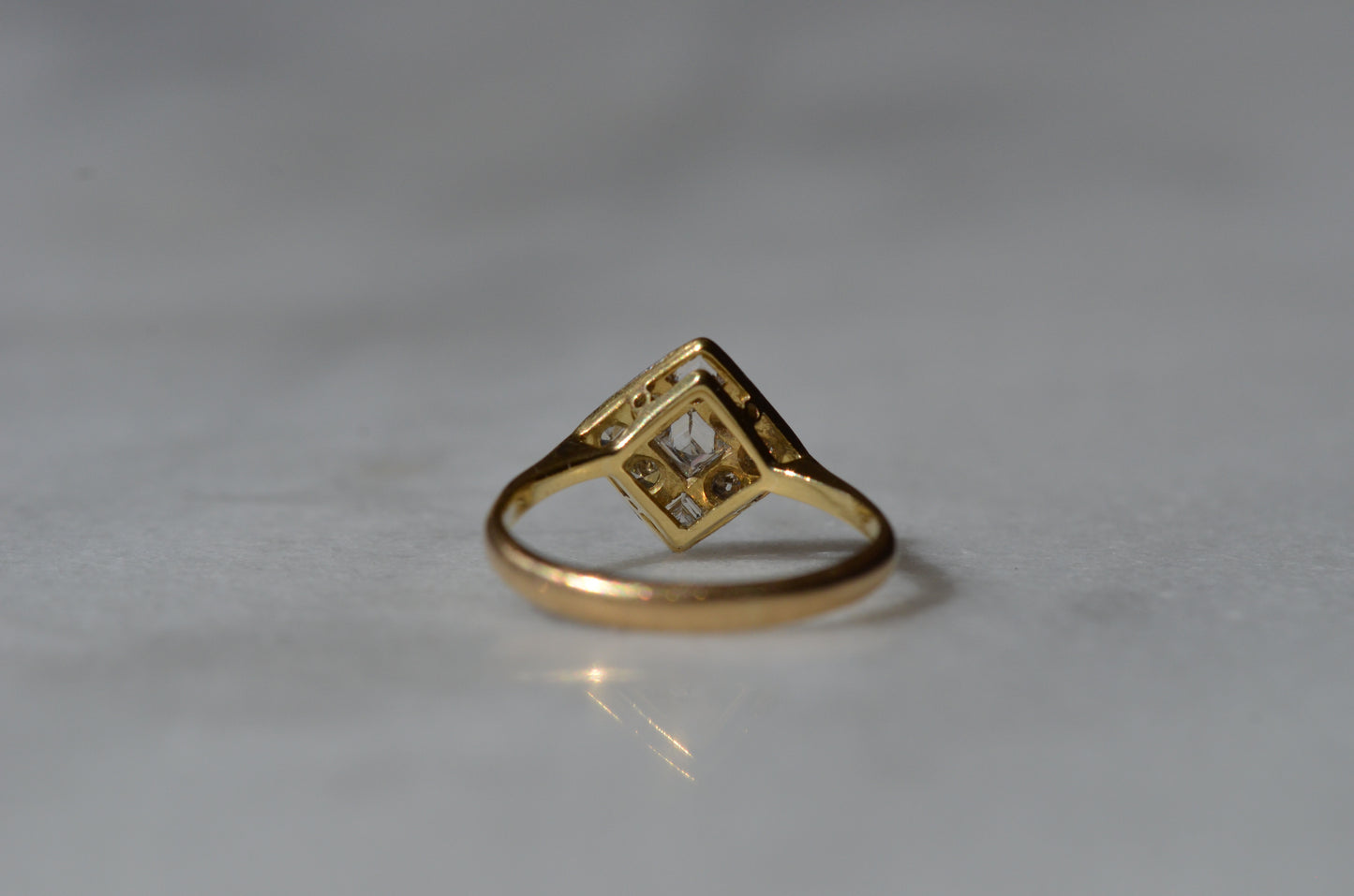 Chic Art Deco Step Cut Cluster Ring