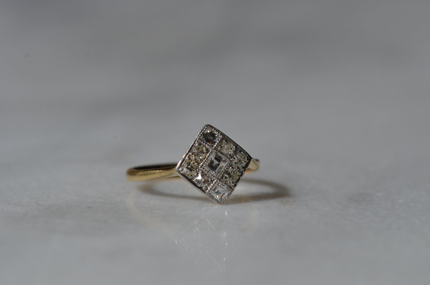 Chic Art Deco Step Cut Cluster Ring