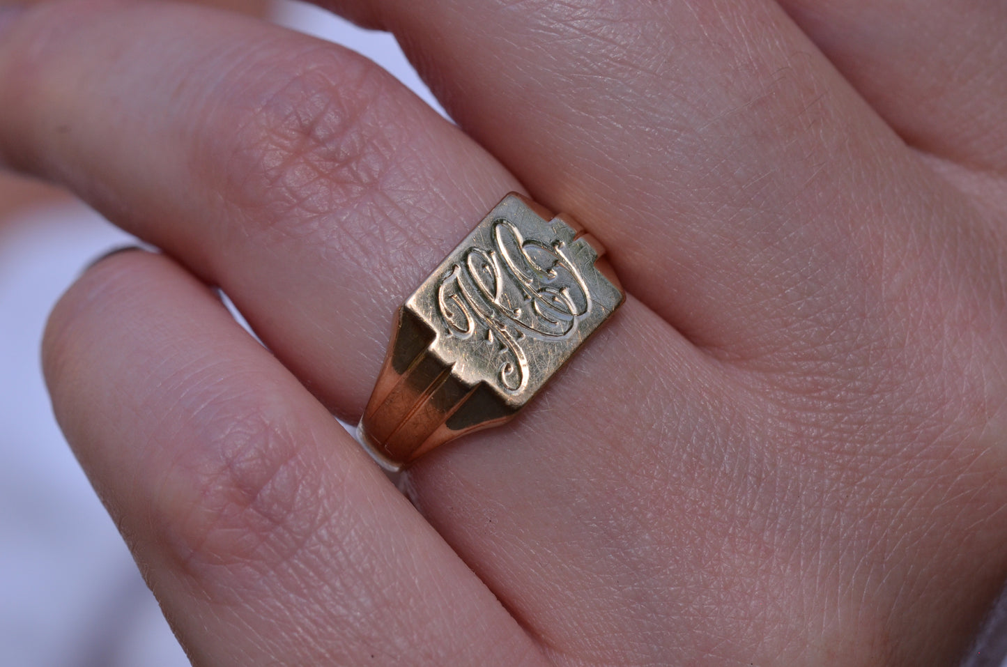 Chic Square Vintage Signet Ring HO