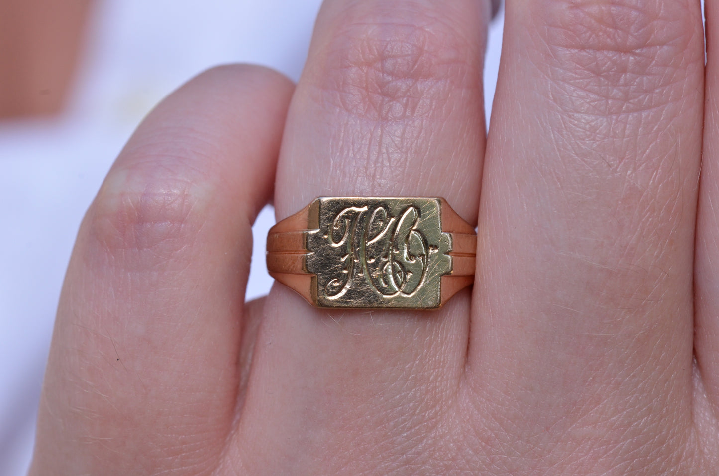 Chic Square Vintage Signet Ring HO