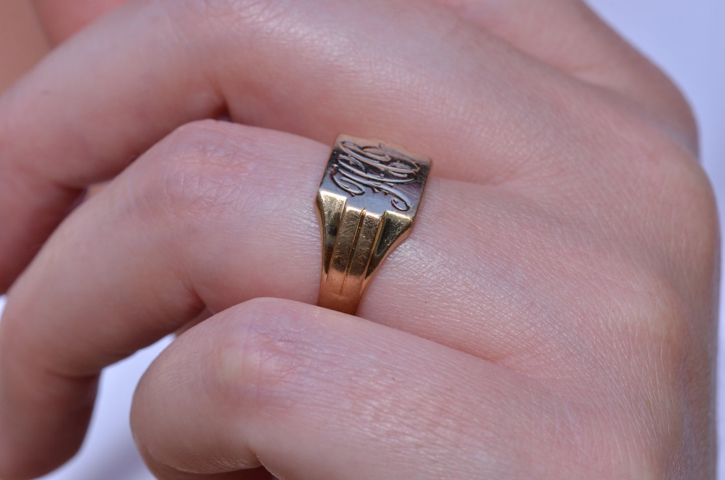 Chic Square Vintage Signet Ring HO