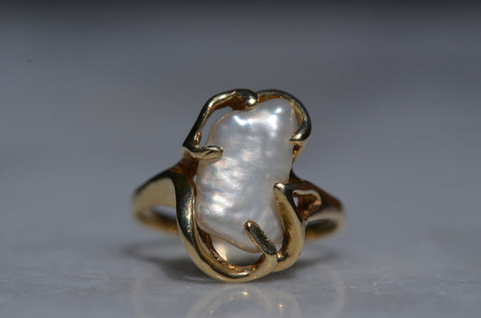 Unique Freeform Pearl Ring