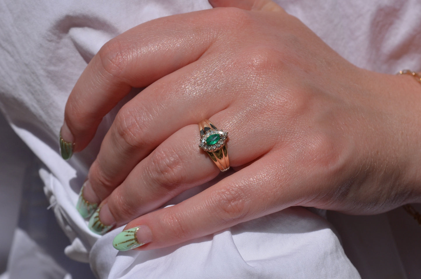 Vibrant Vintage Emerald Ring