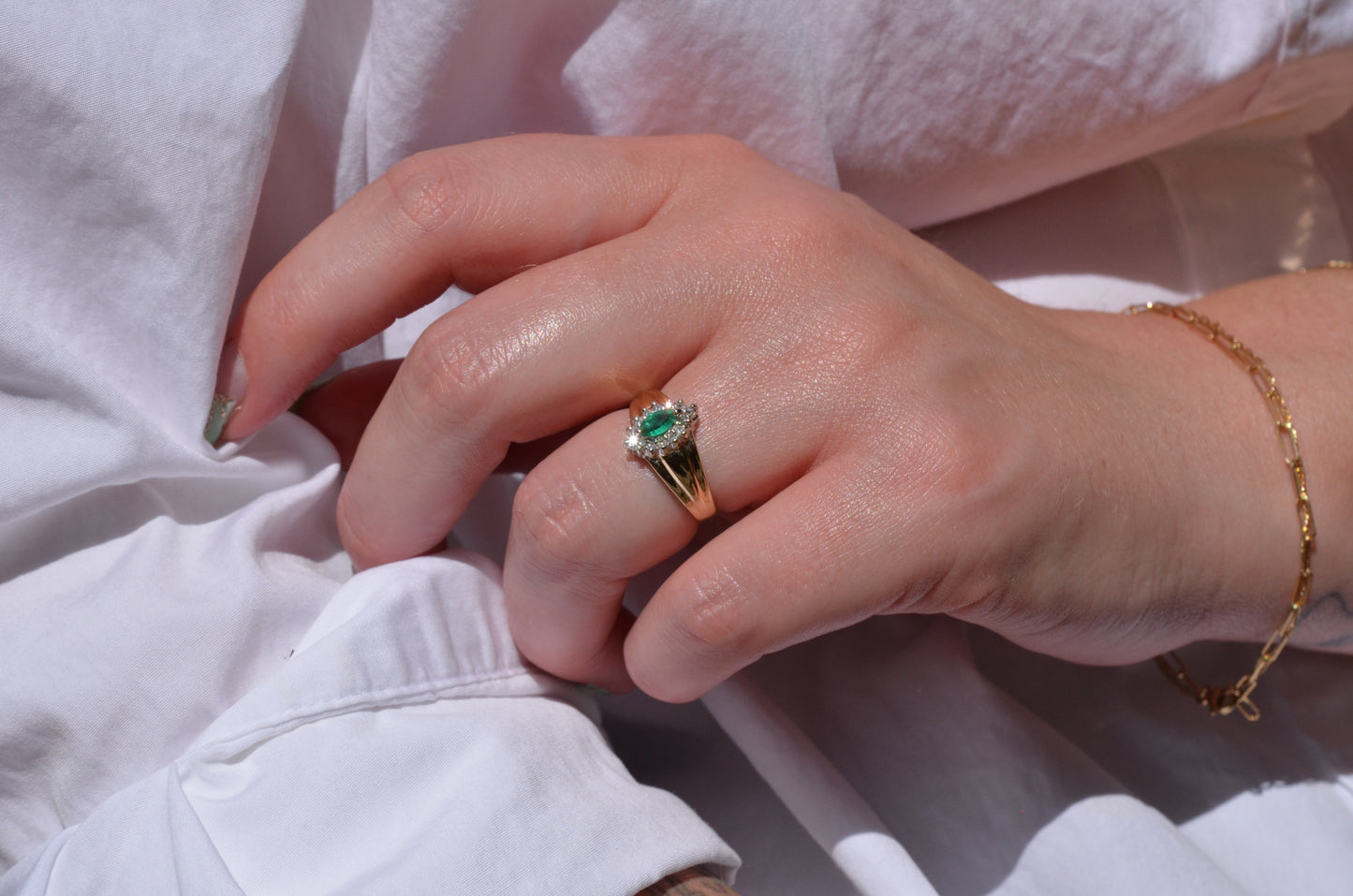 Vibrant Vintage Emerald Ring