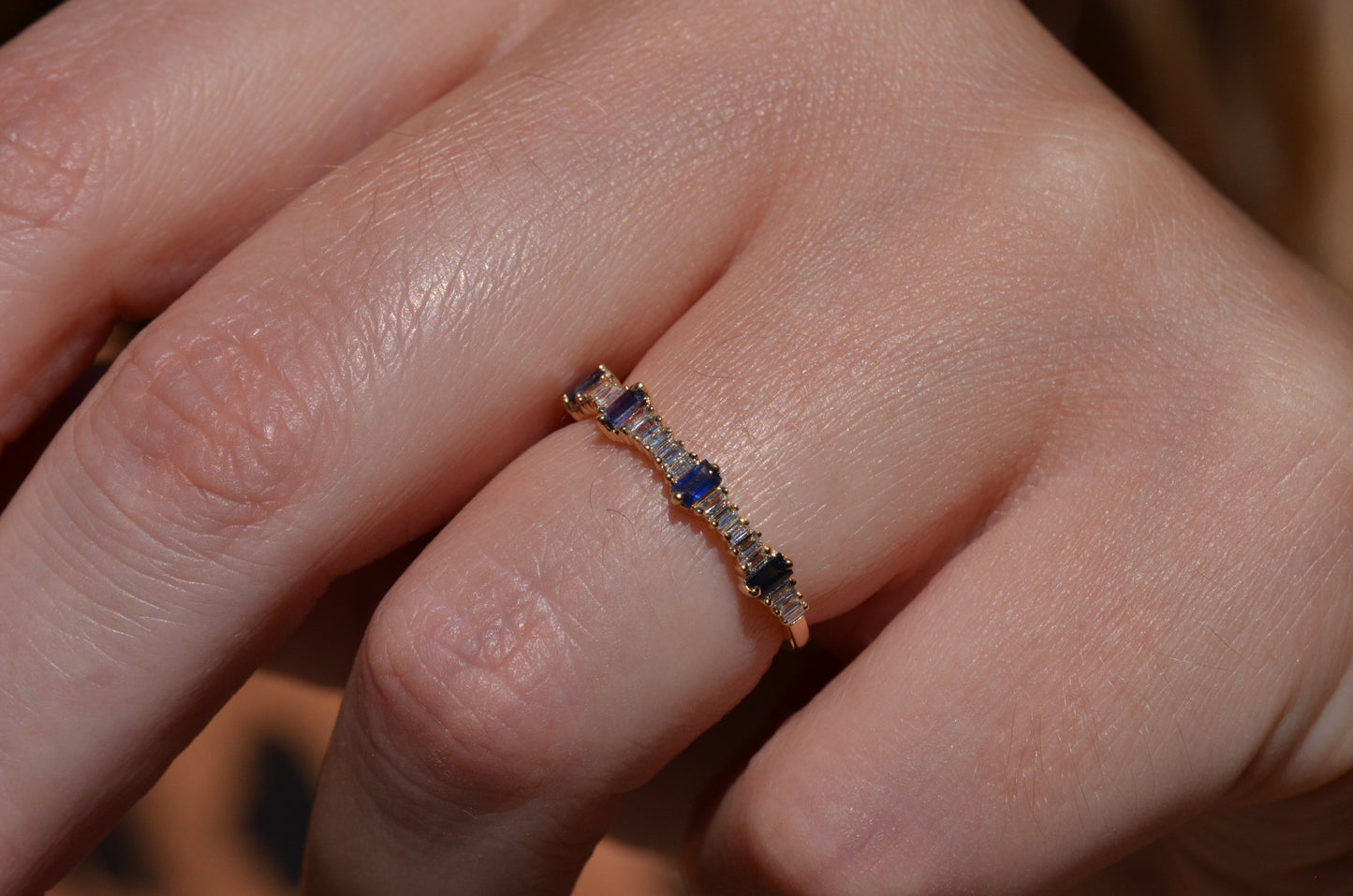 Dainty Estate Sapphire and Diamond Ring