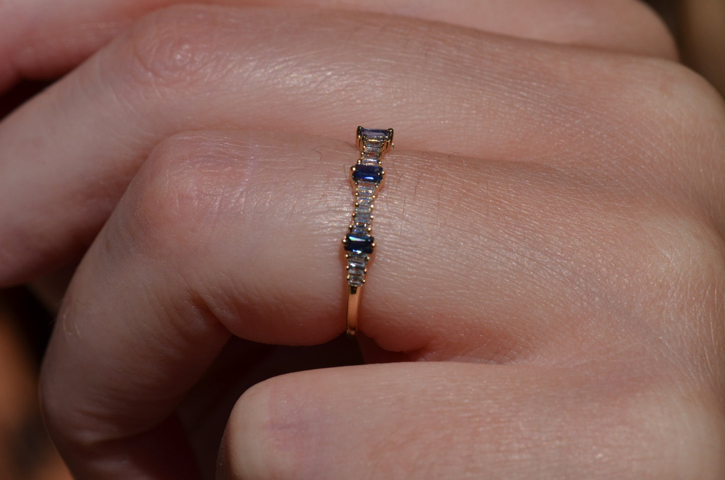 Dainty Estate Sapphire and Diamond Ring