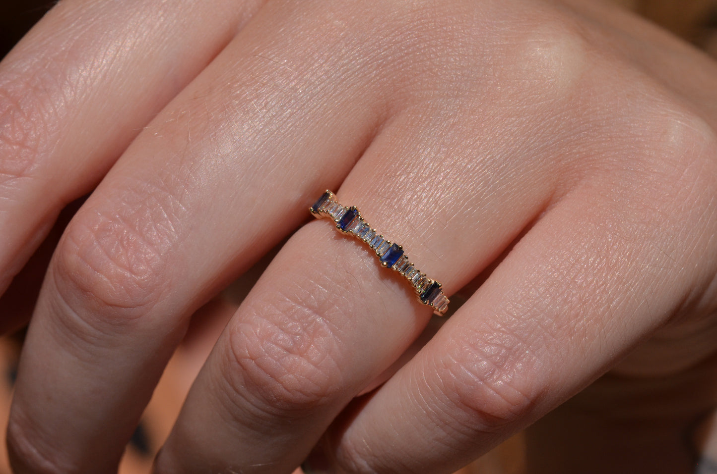 Dainty Estate Sapphire and Diamond Ring