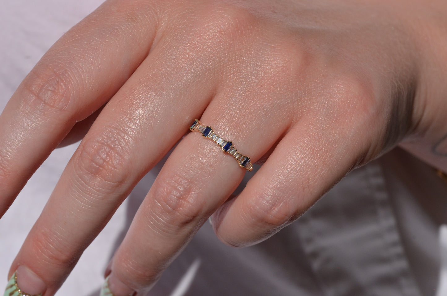 Dainty Estate Sapphire and Diamond Ring