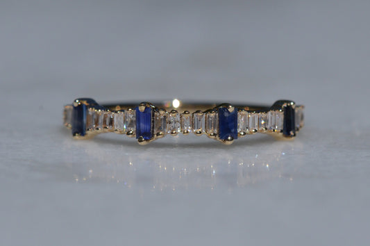 Dainty Estate Sapphire and Diamond Ring