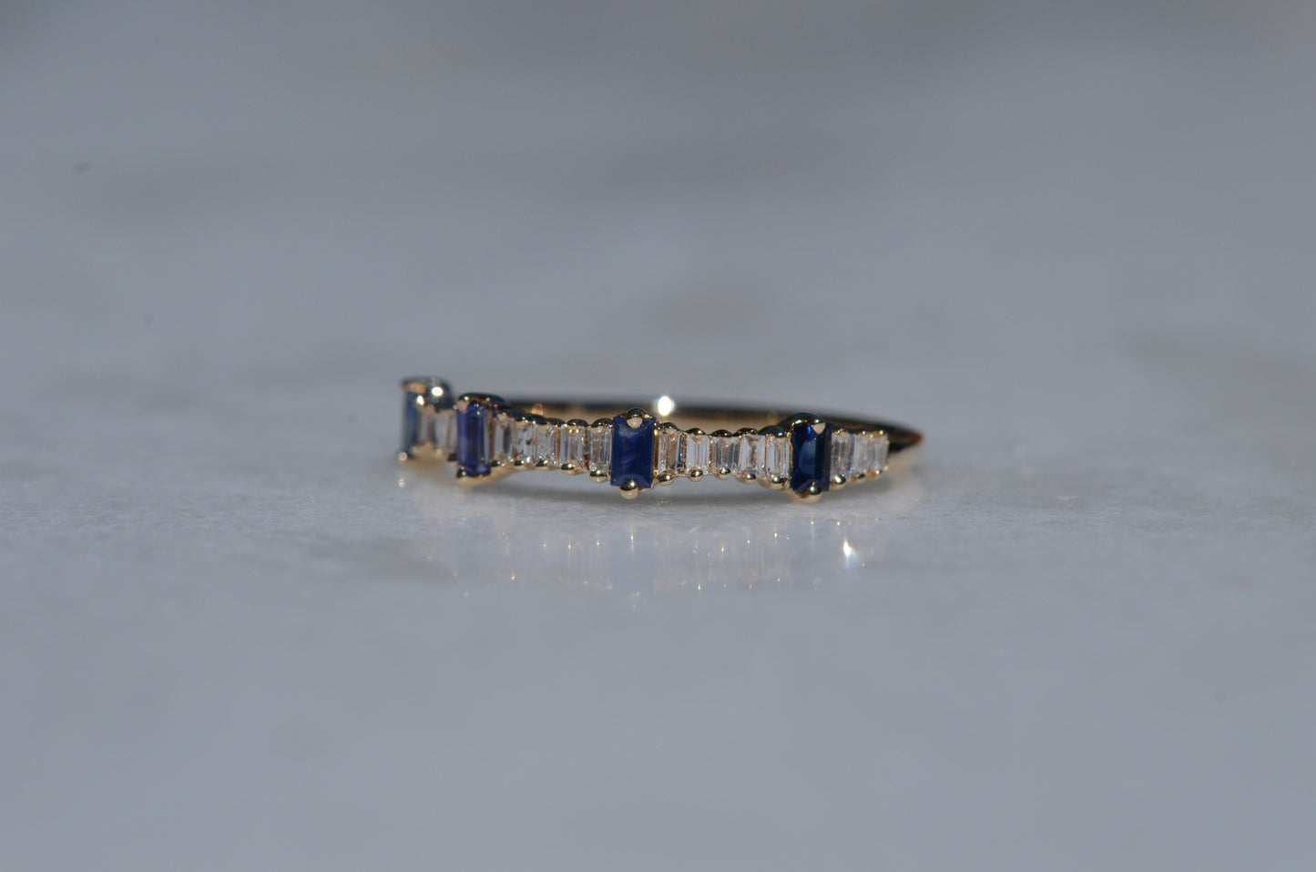 Dainty Estate Sapphire and Diamond Ring