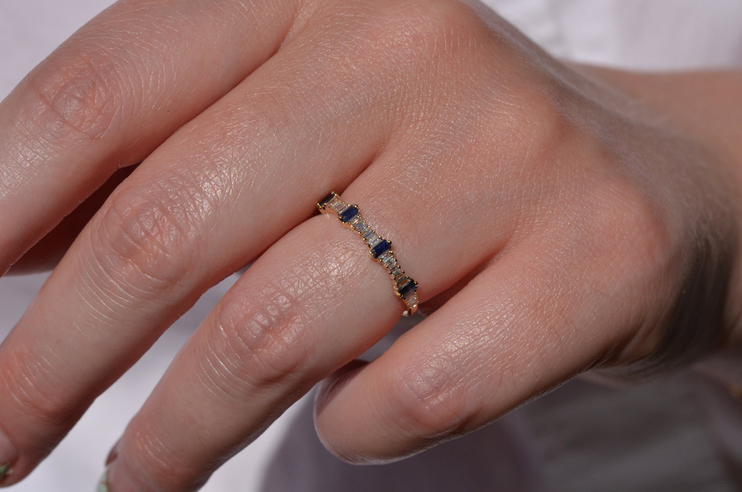 Dainty Estate Sapphire and Diamond Ring