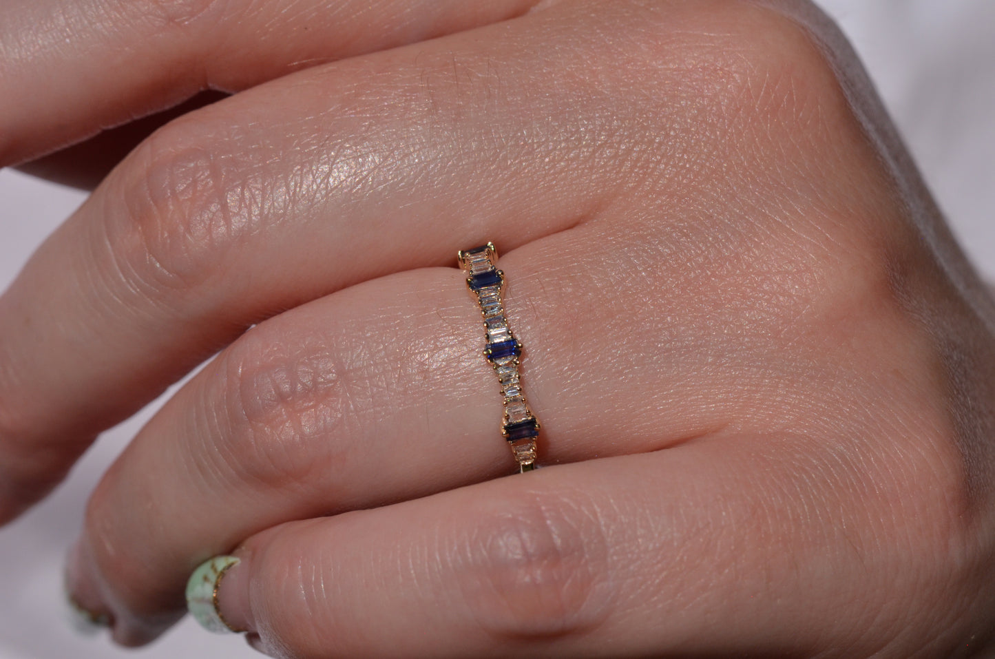 Dainty Estate Sapphire and Diamond Ring