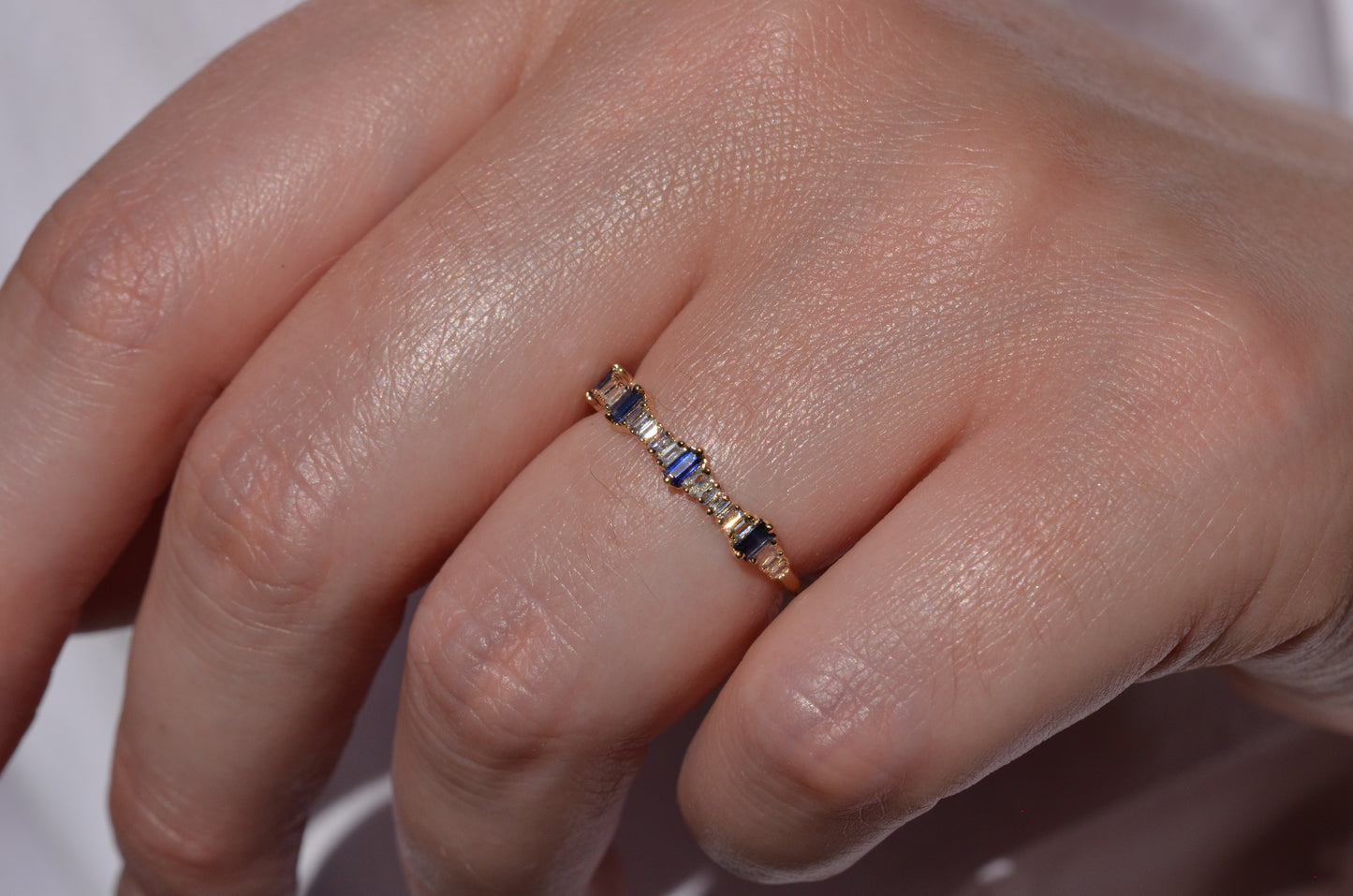 Dainty Estate Sapphire and Diamond Ring