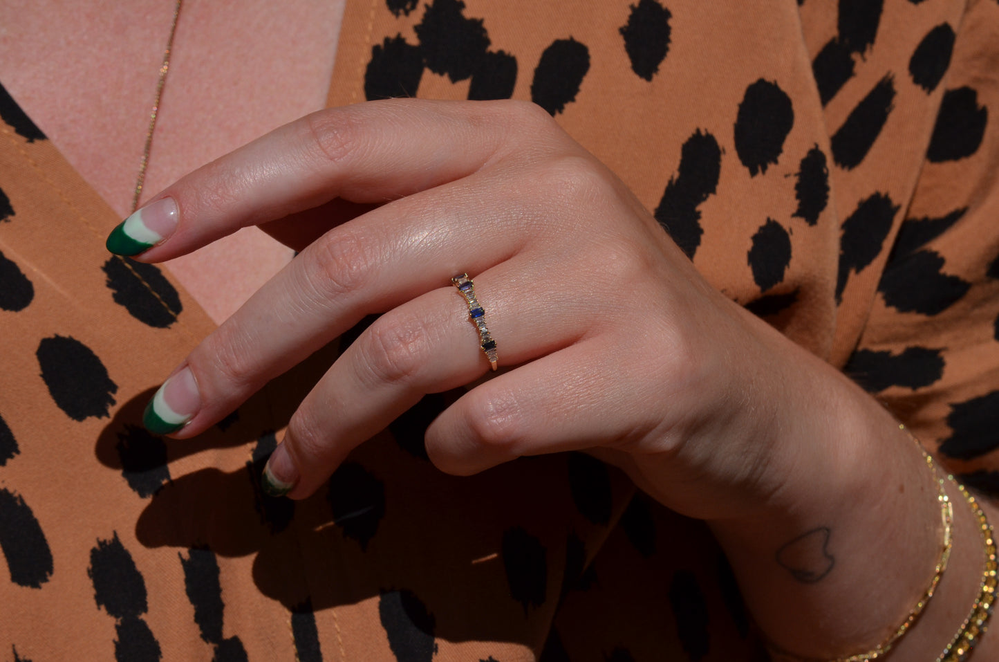 Dainty Estate Sapphire and Diamond Ring