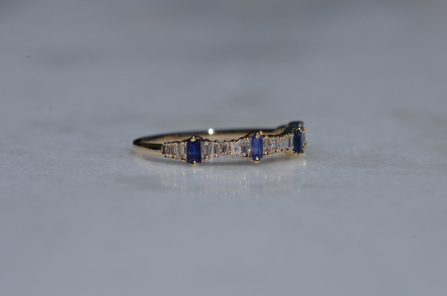 Dainty Estate Sapphire and Diamond Ring