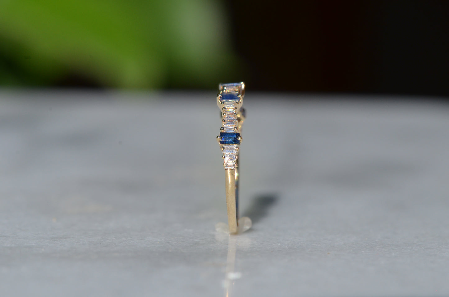 Dainty Estate Sapphire and Diamond Ring