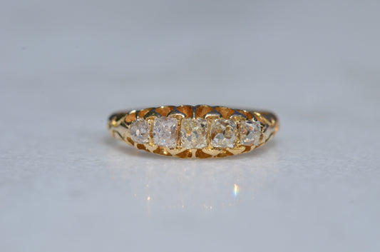 Chunky Antique Five Diamond Band