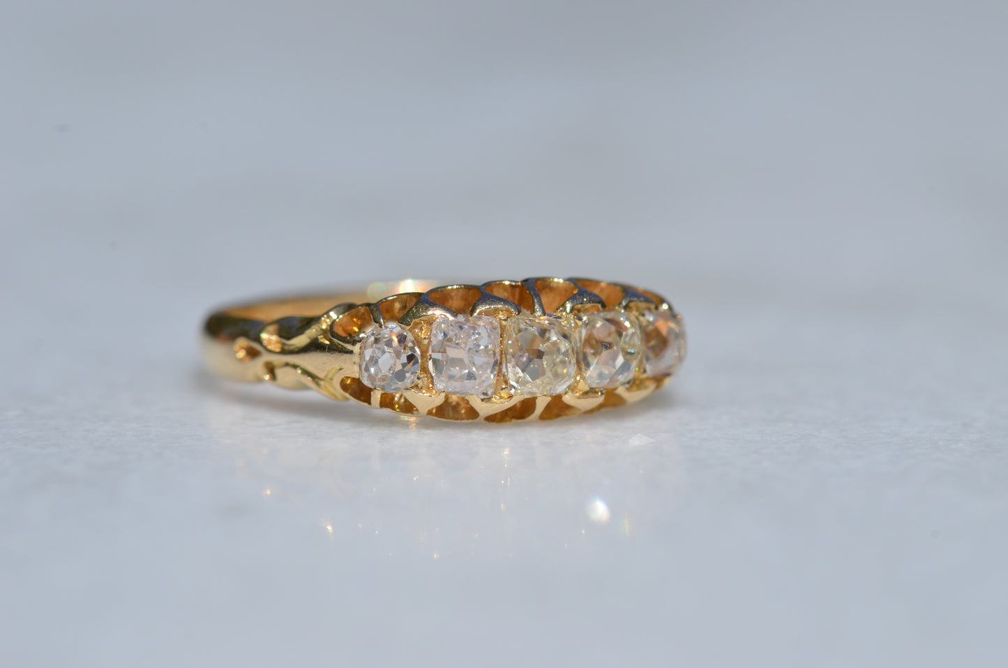 Chunky Antique Five Diamond Band