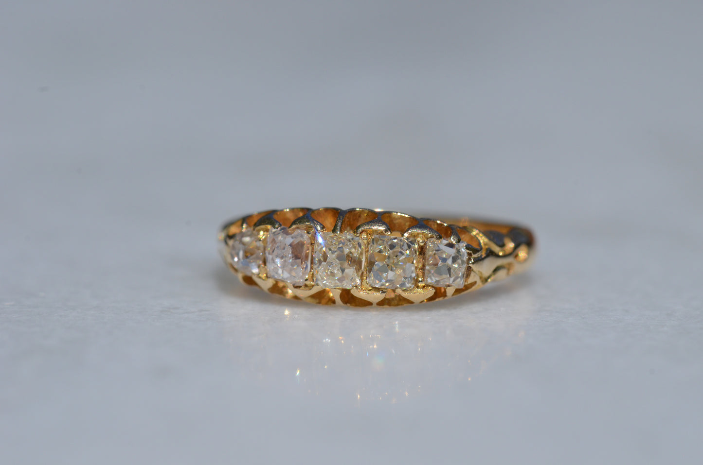 Chunky Antique Five Diamond Band