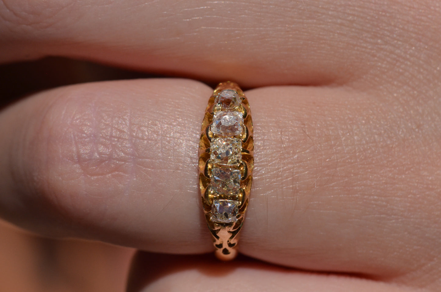 Chunky Antique Five Diamond Band