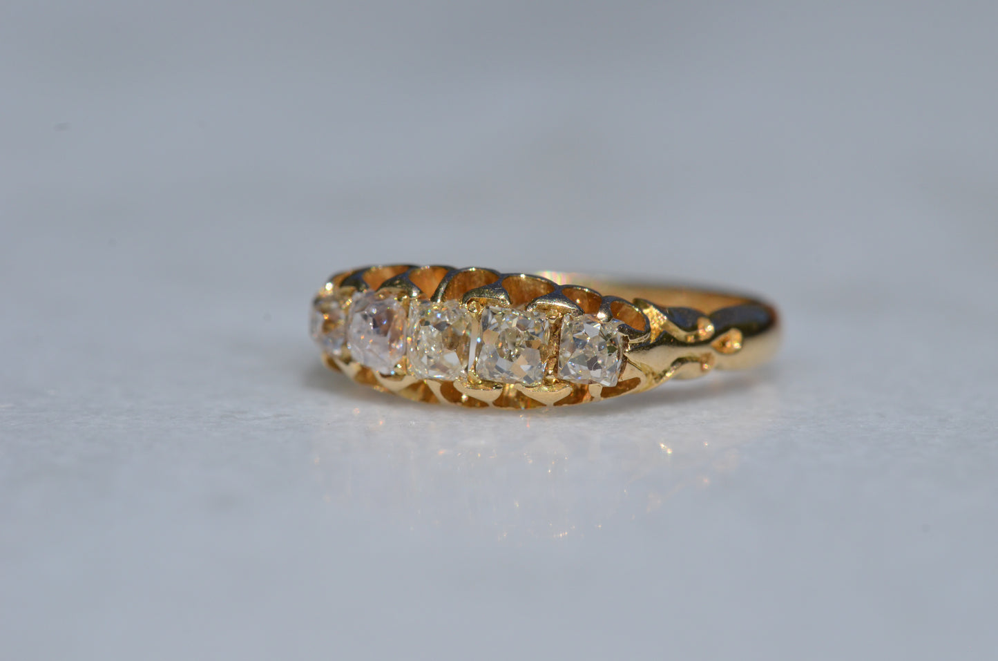 Chunky Antique Five Diamond Band