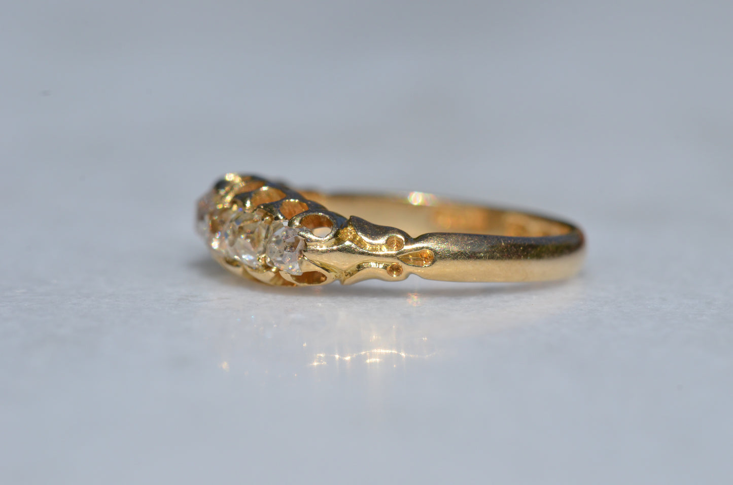 Chunky Antique Five Diamond Band