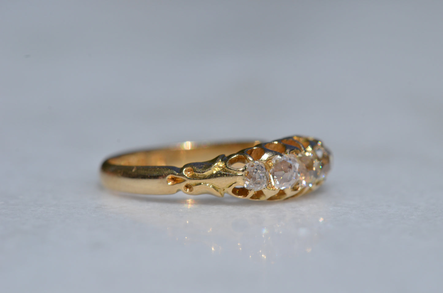 Chunky Antique Five Diamond Band