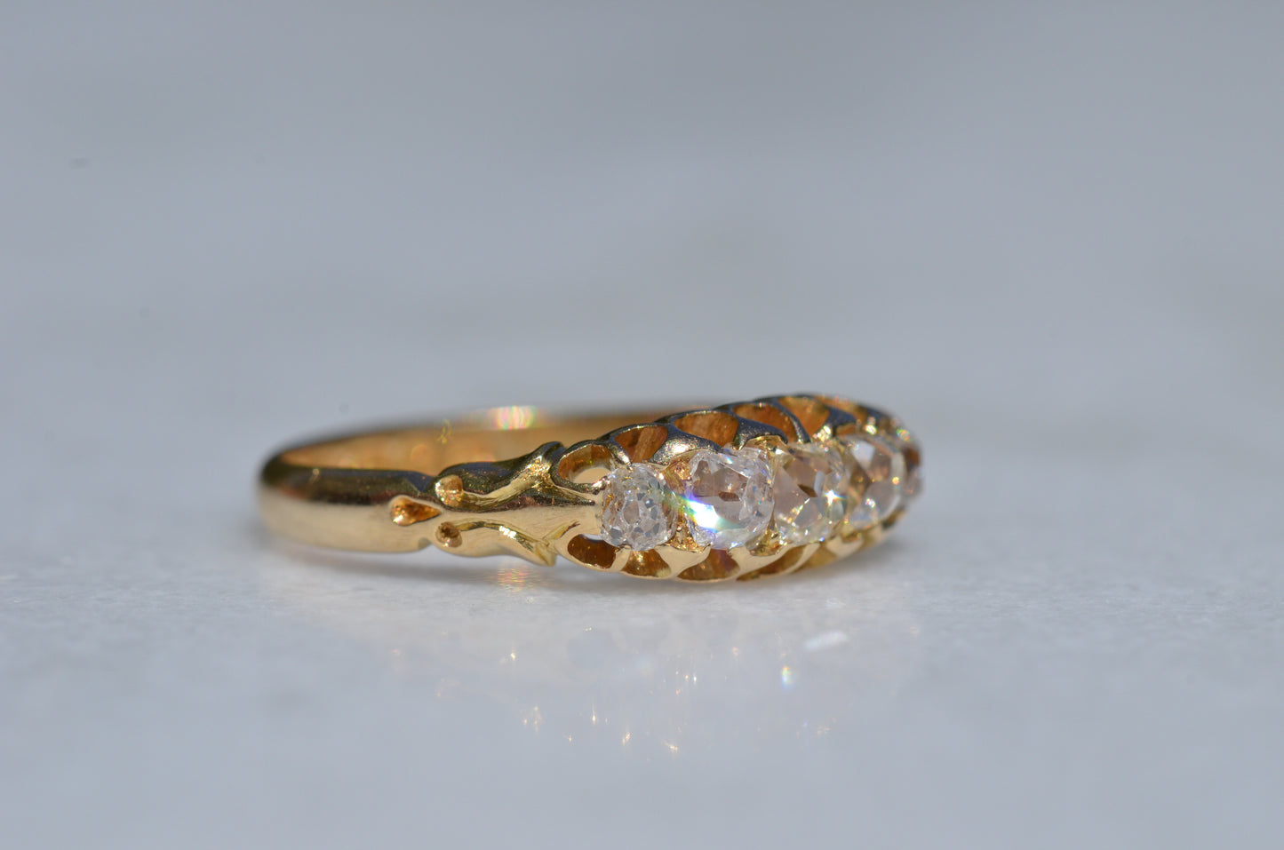 Chunky Antique Five Diamond Band