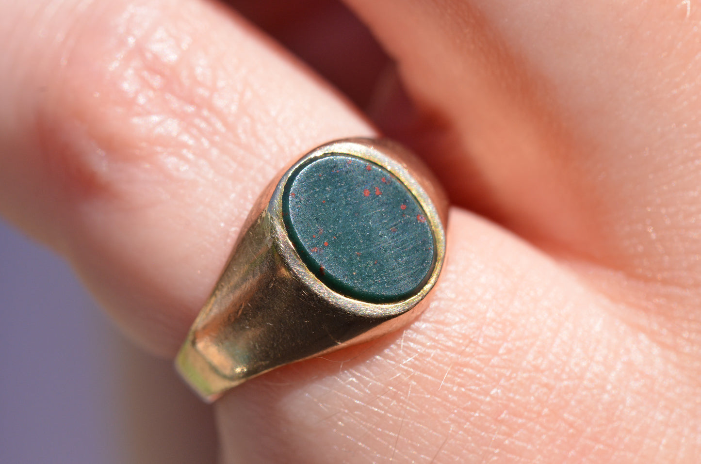 Petite Vintage Bloodstone Signet