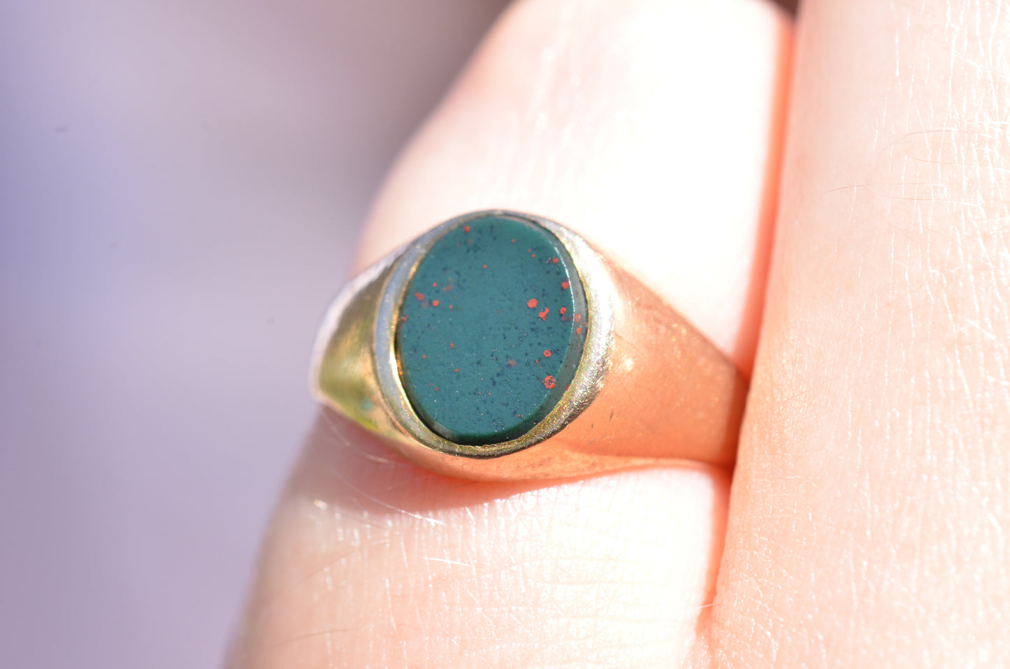 Petite Vintage Bloodstone Signet