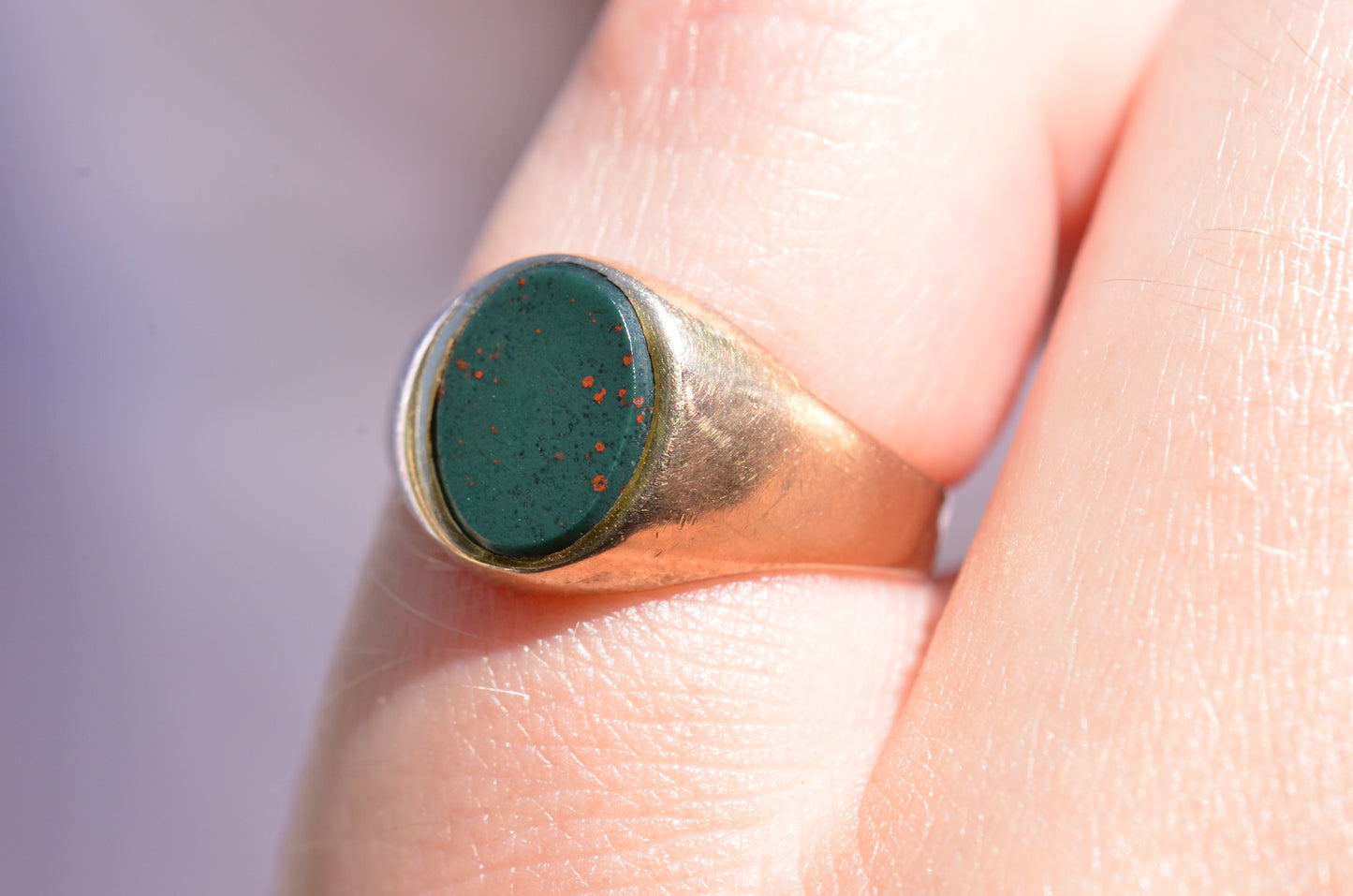 Petite Vintage Bloodstone Signet