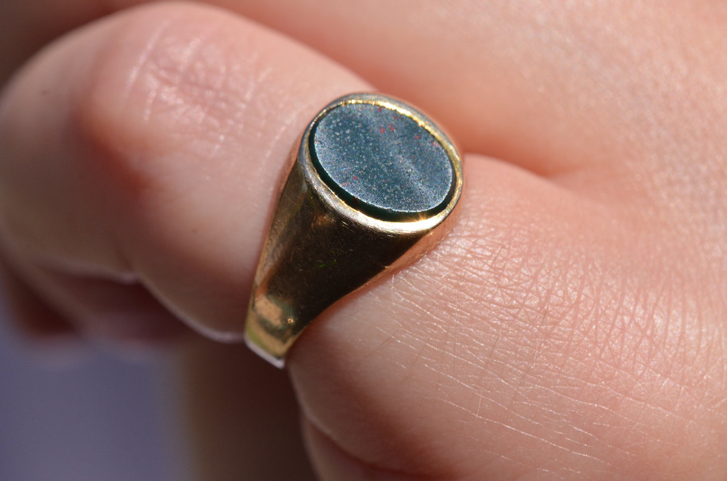 Petite Vintage Bloodstone Signet